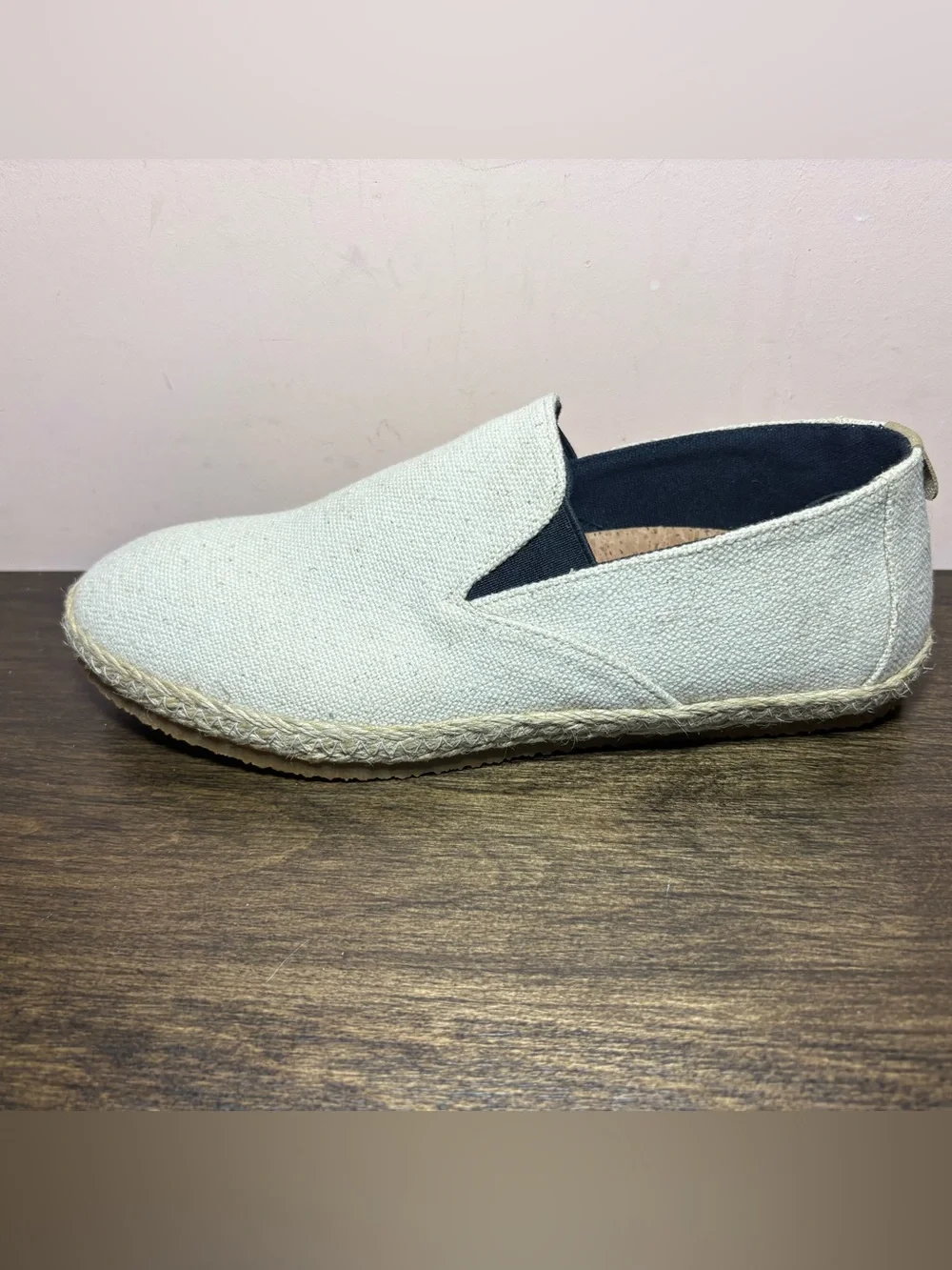 Patara Men’s Natural Canvas Espadrille Slip On Shoes Cork Footbed Size 8